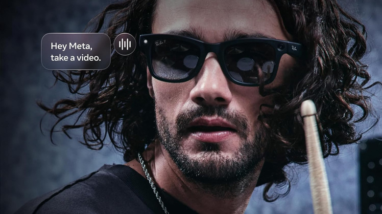 A person wearing the Ray-Ban Meta Glasses