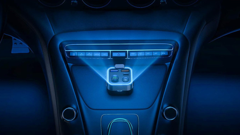Unbreakcable car Bluetooth FM transmitter installed in a car