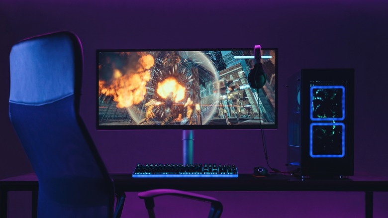 Gaming monitor and chair