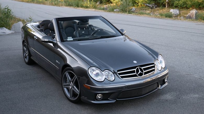 An overhead shot of a Mercedes-Benz CLK 63 AMG