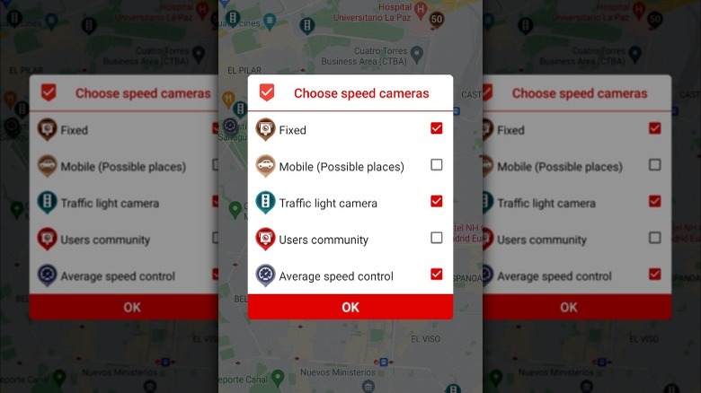 Speed Cameras Radar interface