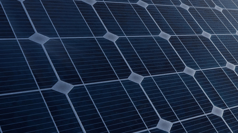 Close up of solar panel.