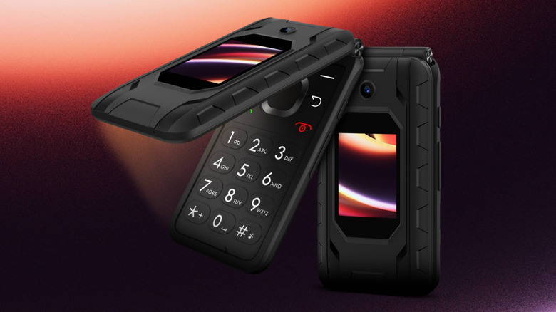 Two Blu Flex phones: one unfolded, one folded.