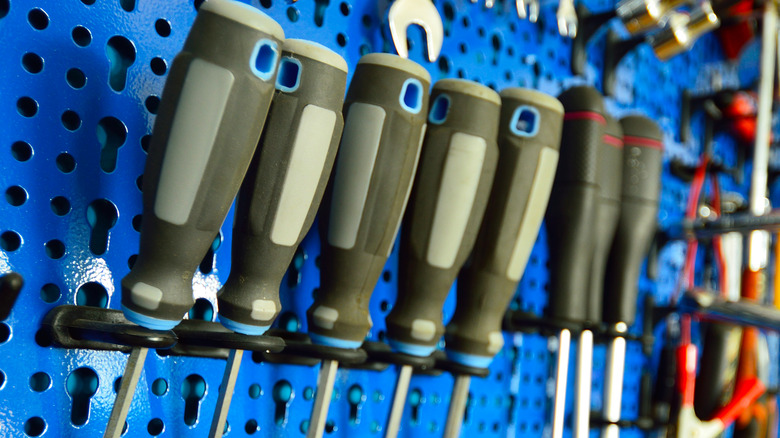 wall-mounted tool rack