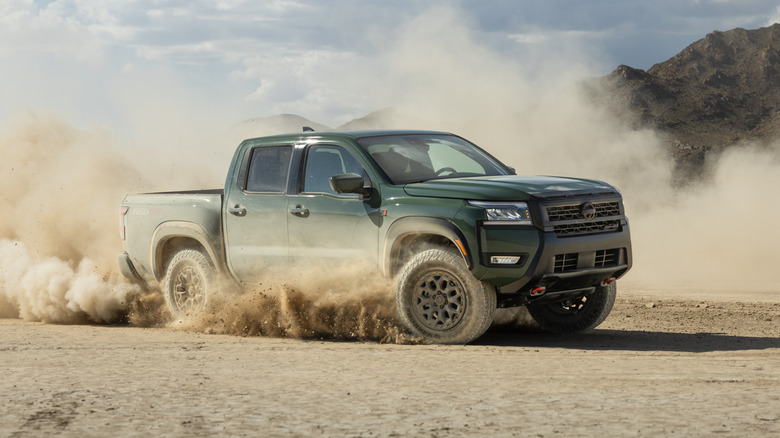 A side on shot of a 2026 Nissan Frontier