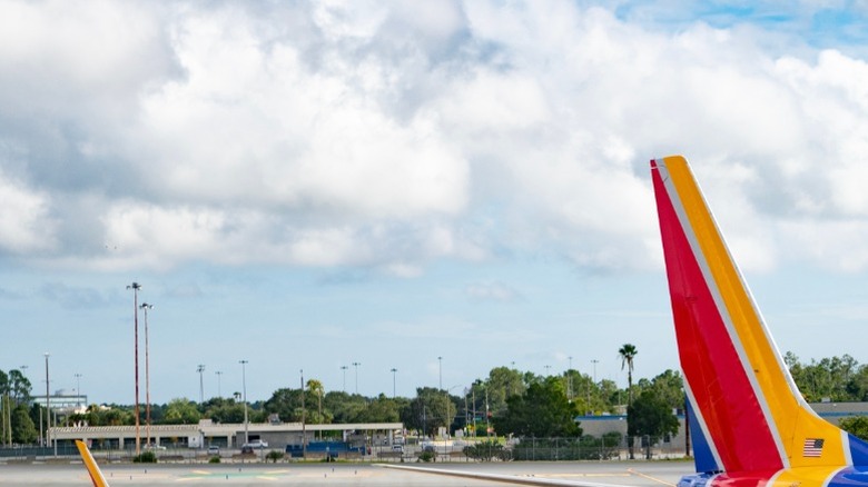 A Southwest Airlines Boeing 737 parked at the gate