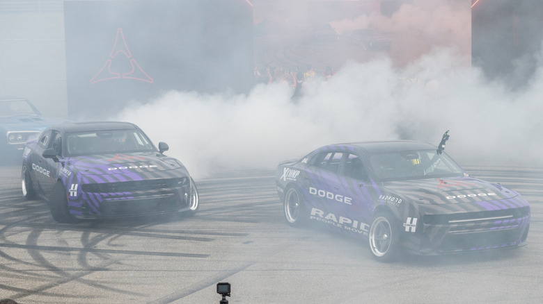 Dodge Charger Sixpack BOOST Coupe and Dodge Charger Sixpack RPM perform for the media at August 7, 2026 press preview