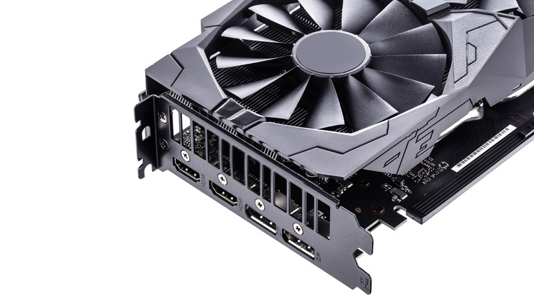 black graphics card on white background