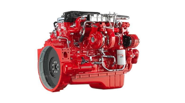Close up of the Cummins 6.7L ISB engine