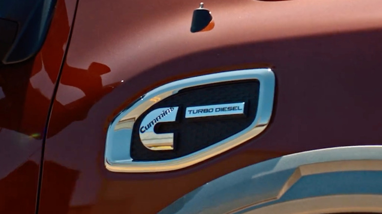 Cummins turbo diesel badging on the 2019 Nissan Titan XD