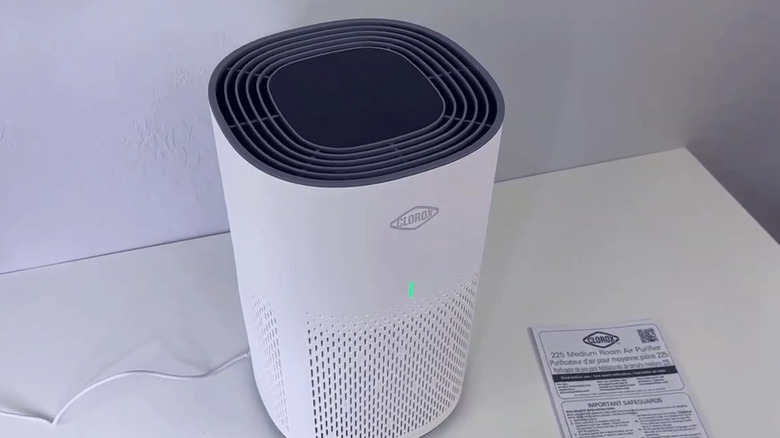 Air purifier on desk
