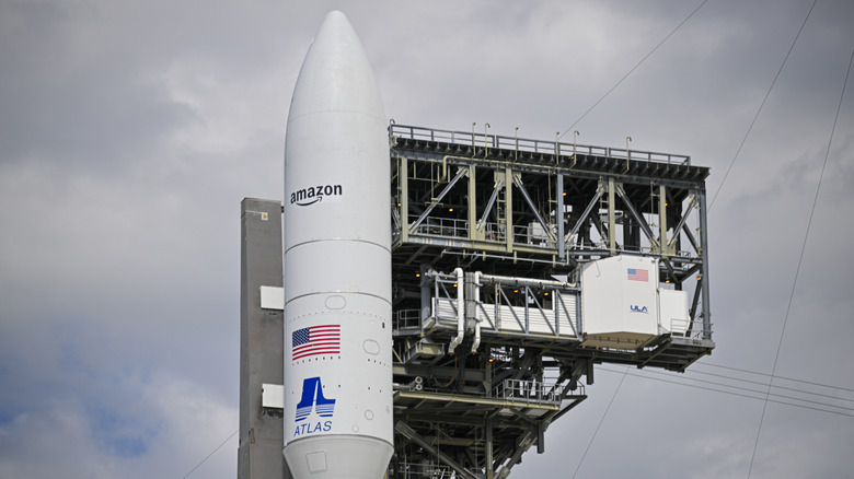Rocket with Amazon logo on the side