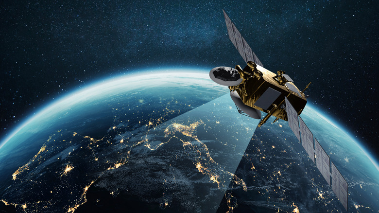 Satellite orbiting Earth