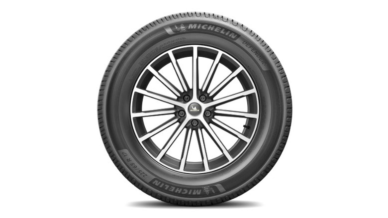 Michelin Defender2 tire on a white background