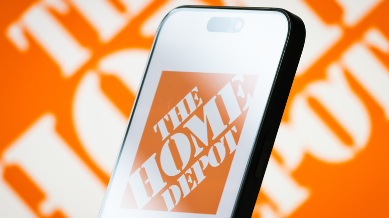 Home Depot logo on phone
