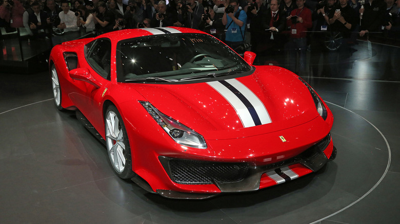 A front end shot of the Ferrari 488 Pista
