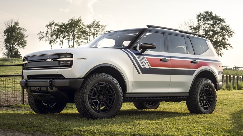 Upcoming Scout Traveler SUV on a farm