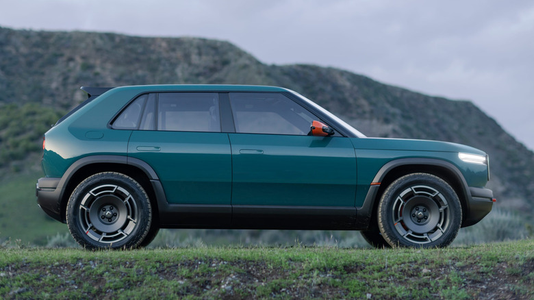 Side profile of the upcoming Rivian R3X