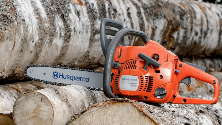 A Husqvarna chainsaw 