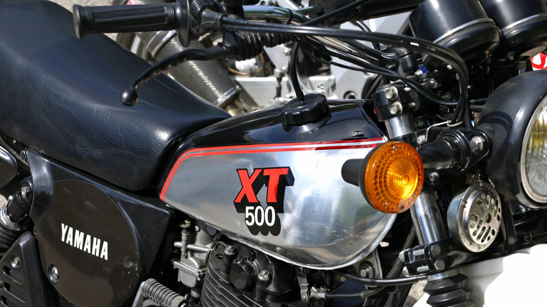 Parked Yamaha XT500