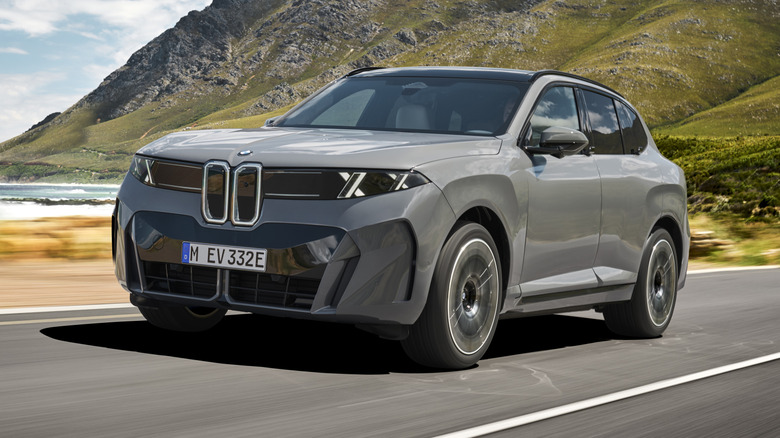 BMW iX5 60 on a coastal road