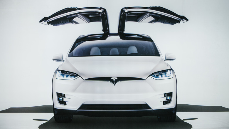 Tesla Model X with falcon wing doors