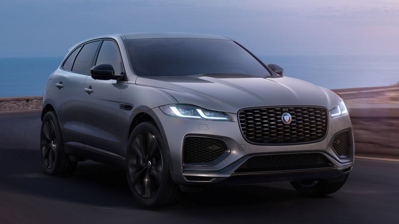 Jaguar F-Pace at dusk