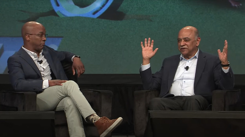 IBM's CEO,Arvind Krishna (right) discusses the future of AI at the South By Southwest festival.