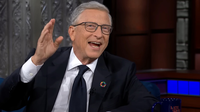 Bill Gates discusses the future of AI on The Late Show with Stephen Colbert  in 2024.