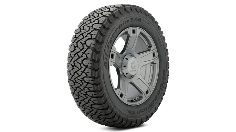A stock image of a BFGoodrich All-Terrain T/A KO3 tire