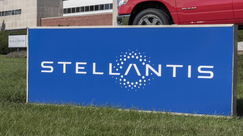 Stellantis sign on grass