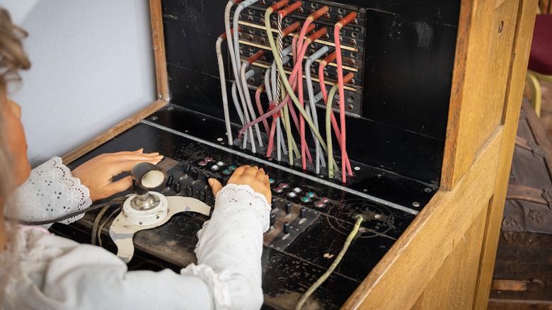 Model of old telephone exchange machine
