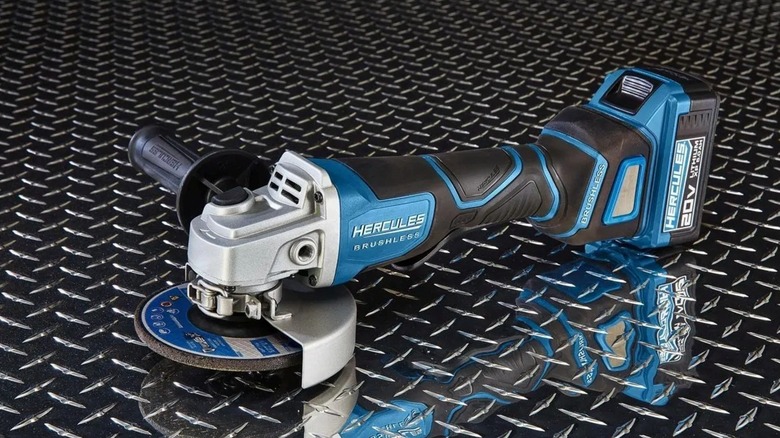 The cordless Hercules angle grinder from Harbor Freight.