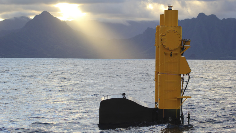 Azura prototype wave energy buoy installed at the US Navy's Wave Energy Test site on Oahu.