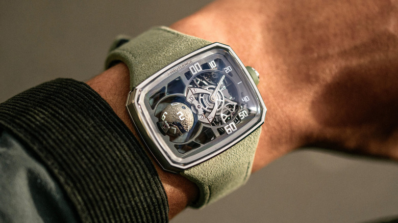 Hautlence Sphere series four watch on a man's wrist