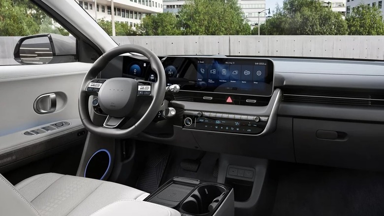 The dashboard of the 2025 Hyundai Ioniq 5 with physical buttons clearly visible