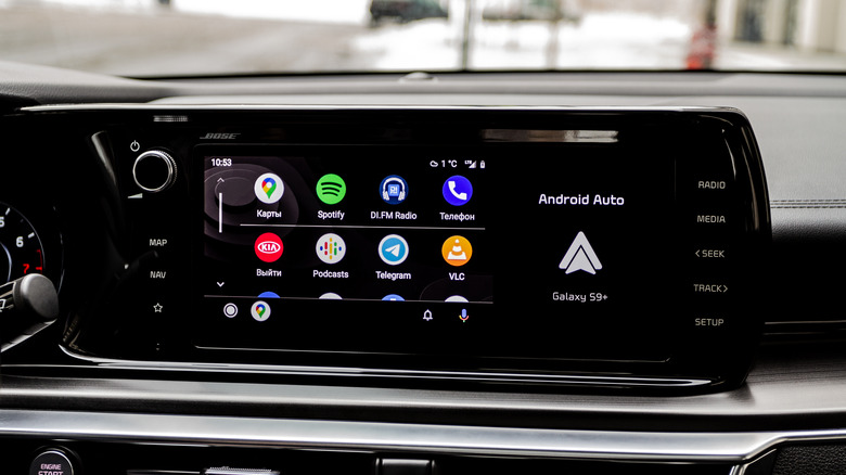 Android Auto screen on a car.