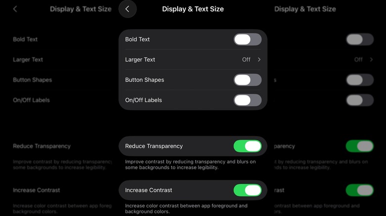 Display and Text Size Menu in iOS 26