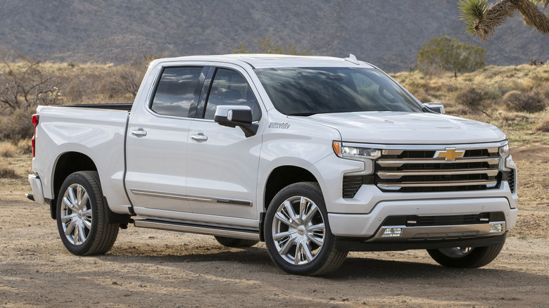 2022 Chevrolet Silverado High Country parked on a desert road