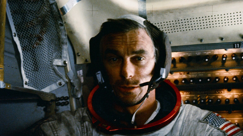 Moon dust on astronaut after moonwalk