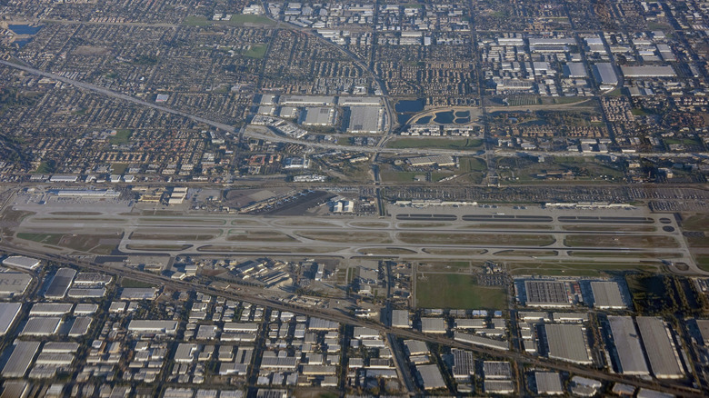 Aerial view of Ontario International Airport