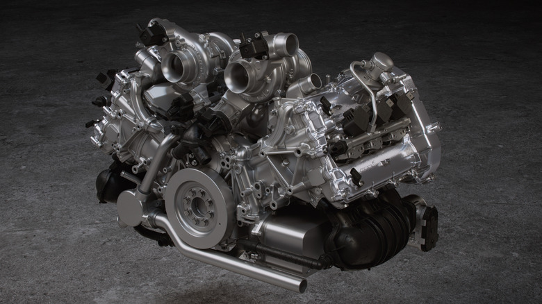 McLaren M630 V6 engine on display