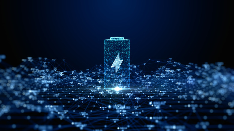 abstract art of a battery icon