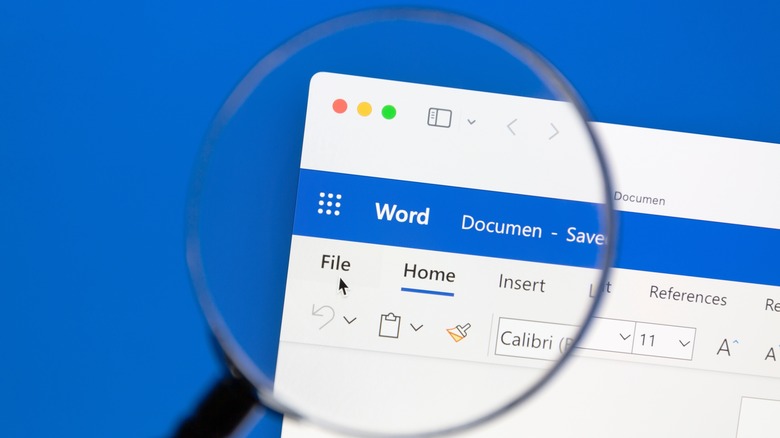 MS Word web interface