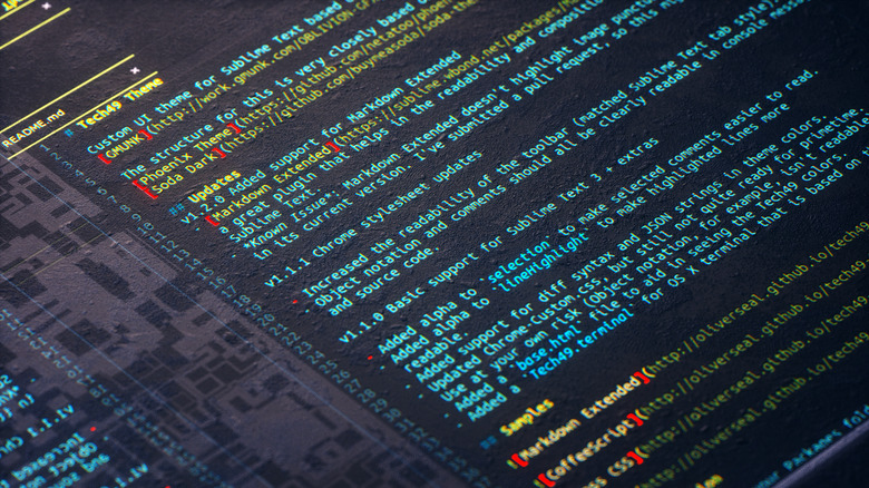 computer Code on Black Background