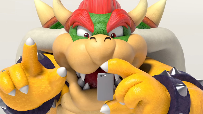 Bowser using phone