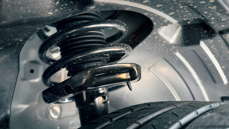 Image of a suspension system in a car