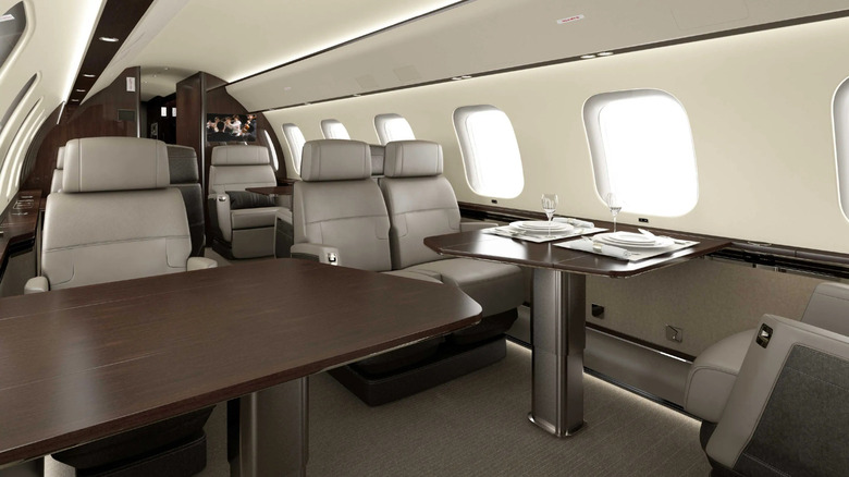 Conference suite or meeting space inside the Bombardier Global 7500