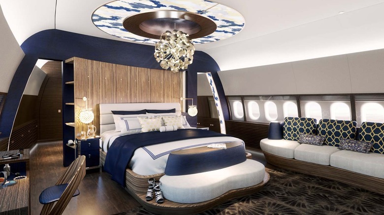 The luxurious bedroom of the Boeing Business Jet 777X