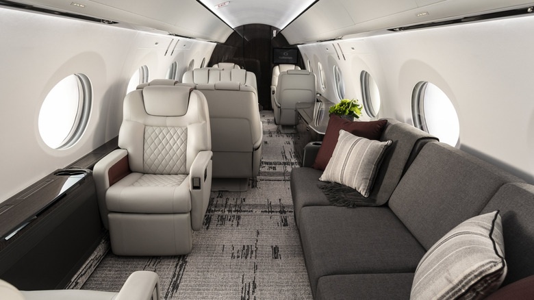 A Gulfstream private jet interior